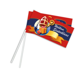 Welkom Sinterklaas zwaaivlag 38cm