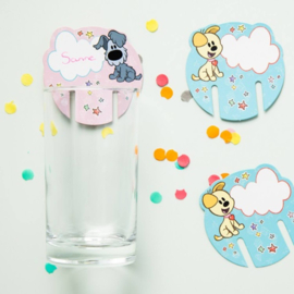 Woezel en Pip glas markers beschrijfbaar 6 stuks 6,5cm
