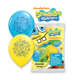 Spongebob ballonnen 6 stuks 30cm