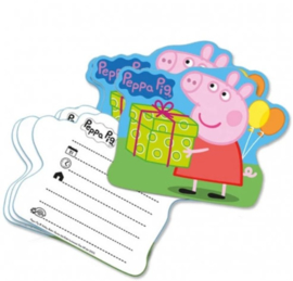 Peppa Pig uitnodigingen 6 stuks