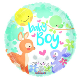 Baby boy met dieren folie ballon 45cm