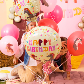 Paard pony Happy Birthday folie ballon 45cm