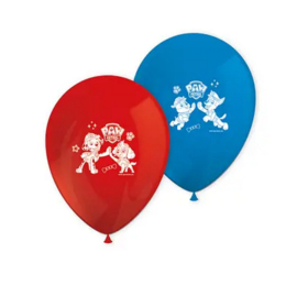 Paw Patrol ballonnen rood blauw 8st