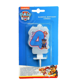 Paw Patrol taartkaars cijfer vier 6cm.