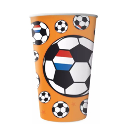 Oranje WK voetbal bekers 8 stuks 250ml