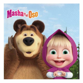 Masha en de beer servetten 20 stuks 33cm