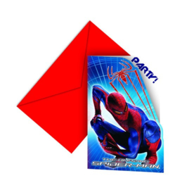Spiderman uitnodigingen 6 stuks