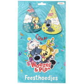 Woezel en Pip feesthoedjes 6 stuks 15,5cm