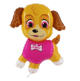 Puppy roze folie ballon 102x84cm