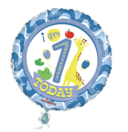 1 jaar folie ballon blauw 35cm