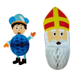 Sinterklaas versiering set slinger 3,6m + honeycombs 2 stuks
