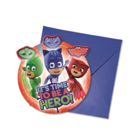 PJ Masks uitnodigingen 6 stuks