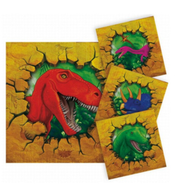 Dinosaurus servetten 16 stuks 25x25cm