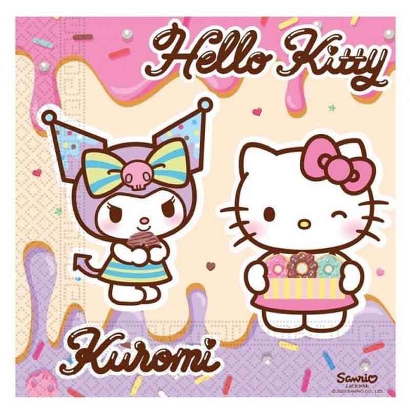 Hello Kitty Kuromi servetten 20 stuks 33cm