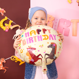 Paard pony Happy Birthday folie ballon 45cm