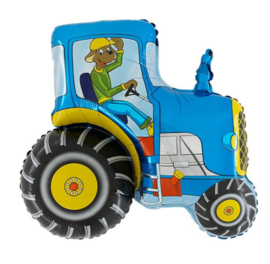Boerderij tractor blauw folie ballon 60cm