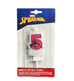 Spiderman taartkaars cijfer vijf 6cm