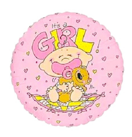 It is a girl meisje met beer folie ballon 45cm