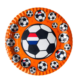 Oranje voetbal snack schalen 8st 29cm