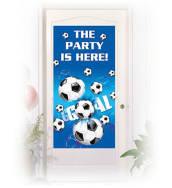 Voetbal deur banner plastic 76x152cm