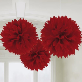 Pompons rood 3 stuks 40cm