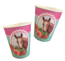 Paarden bekers 8 stuks 245ml