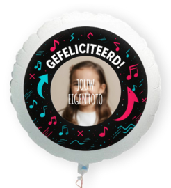 Tik Tok folie ballon XL met eigen foto 58cm
