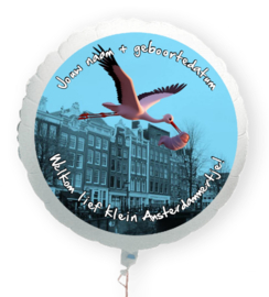 Geboorte jongen Amsterdam folie ballon XL met eigen naam