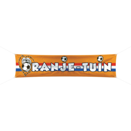 Oranje tuin voetbal spandoek 180x40cm