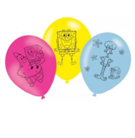 Spongebob ballonnen 6 stuks
