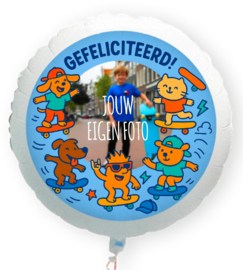 Skaten skateboard folie ballon XL met eigen foto 58cm