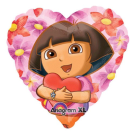 Dora folie ballon hartvormig 45cm