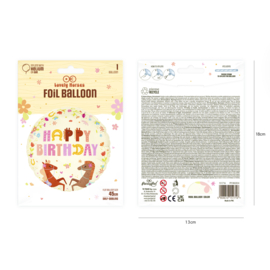 Paard pony Happy Birthday folie ballon 45cm