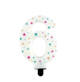 Cijfer zes kaars taart 8,5cm