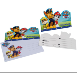 Paw Patrol uitnodigingen blauw 6st