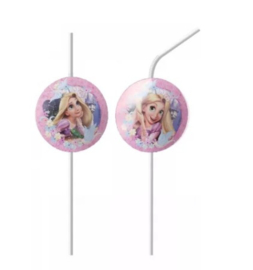 Prinsessen Rapunzel rietjes 6 stuks