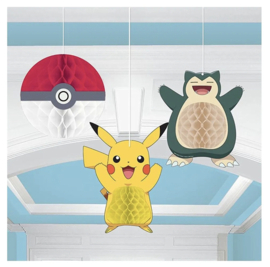 Pokemon honeycomb hangdecoratie 3 stuks