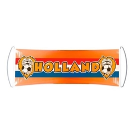 Oranje banner met leeuw 80 cm lang