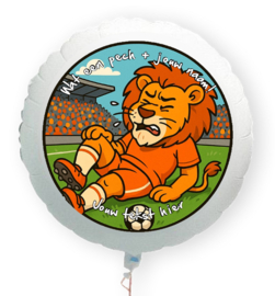 Voetbal blessure wat een pech folie ballon XL met eigen naam en tekst 58cm