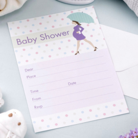Baby shower uitnodigingen 10 stuks