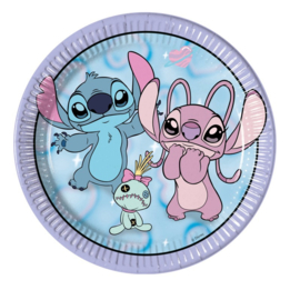 Stitch en Angel cute borden 8 stuks 23cm