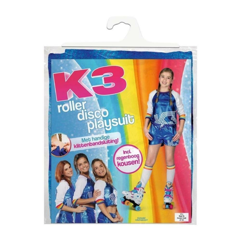 aankunnen beweging St K3 disco jurk met regenboogsokken mt 152 9-11 jaar | K3 feestartikelen |  Feestwinkel Altijd Feest