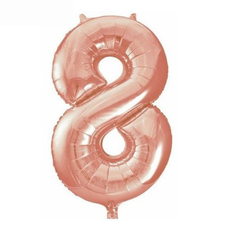 Folie ballon acht rosé goud 45cm
