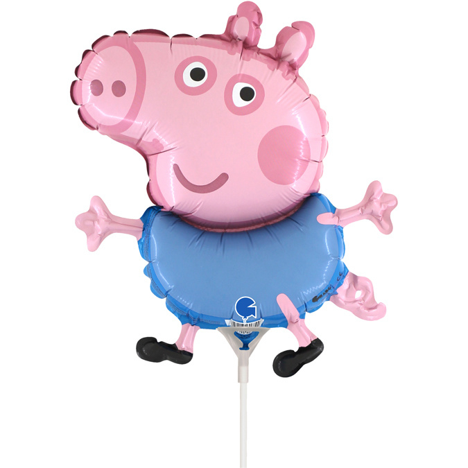 Peppa Pig George folie ballon op stok 30cm Peppa Pig