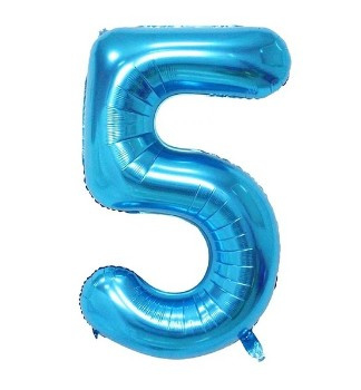 Folieballon vijf blauw 1m
