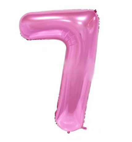 Folie ballon zeven roze 1m