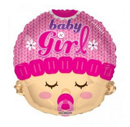 Baby girl gezicht folie ballon 45cm