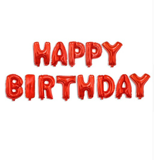 Folie ballon happy birthday rode letters Verjaardag | Feestwinkel Altijd Feest