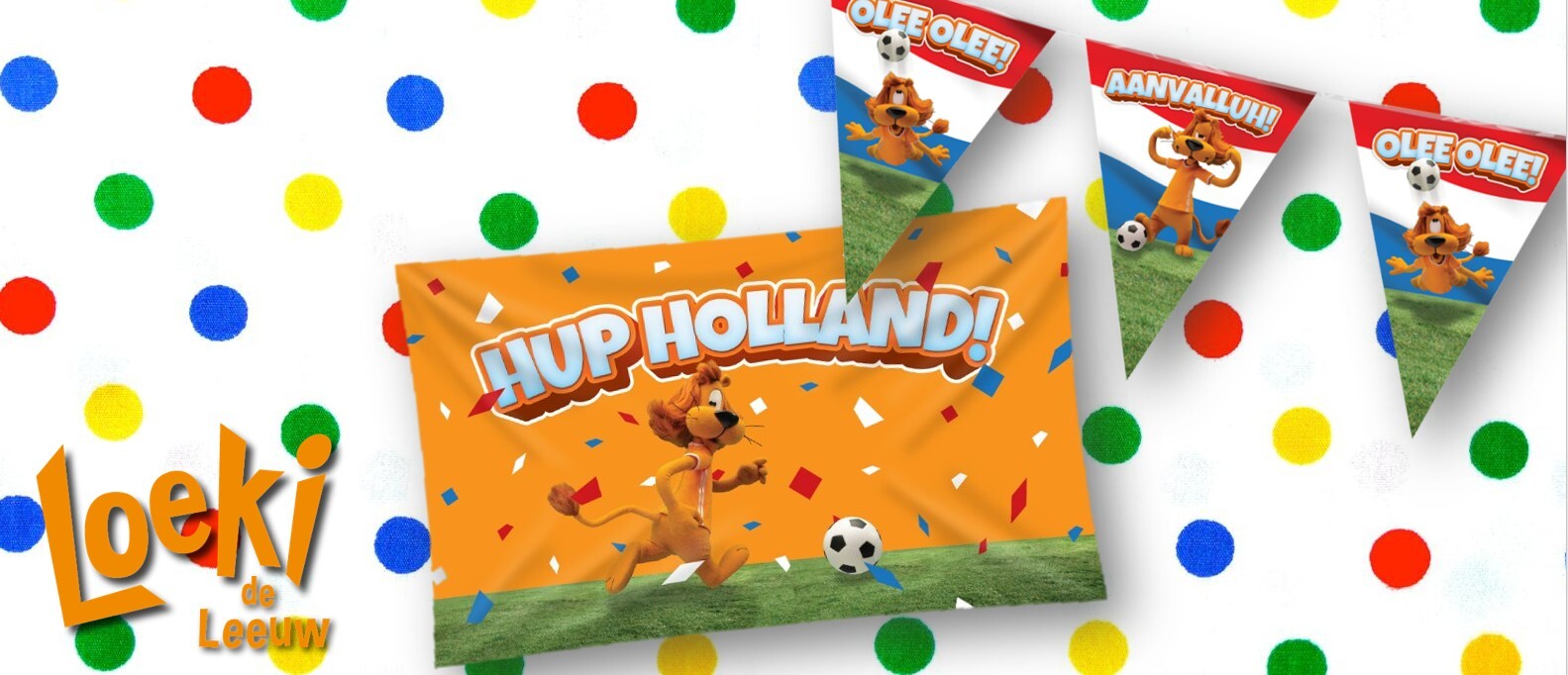 Loeki de Leeuw oranje voetbal versiering