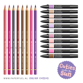 Starterset markers & potloden cursus 'Cuties under the sun'